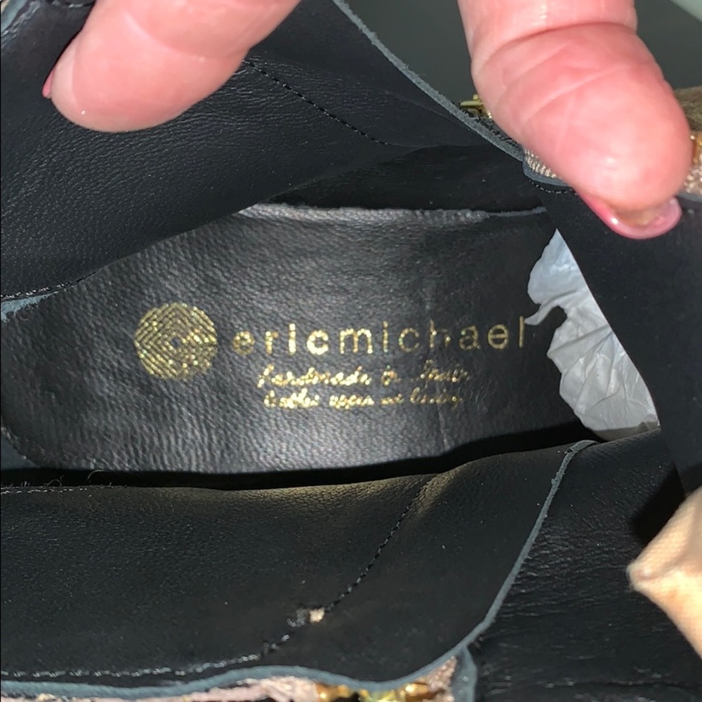 SOLD Eric Michael Tatiana Gold Suede Bootie - Picture 6 of 8